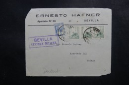 ESPAGNE - Enveloppe ( Devant ) De Sevilla Pour Malaga En 1937 Avec Contrôle Postal - L 47552 - Bolli Di Censura Repubblicana