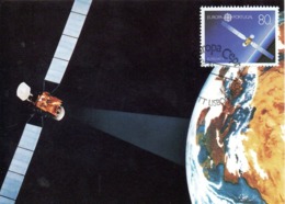 PORTUGAL. N°1840 De 1991 Sur Carte Maximum. Eutelsat II. - 1991