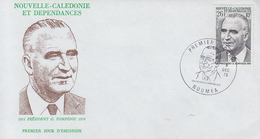 Enveloppe   FDC  1er   Jour   NOUVELLE   CALEDONIE   Président   POMPIDOU    1975 - FDC