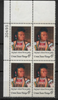 US 1968 American Indians Chief Joseph Nez Perce Warrior, Sc # 1364 Plate Block,VF MNH** (Some Paint On Back !!) - American Indians