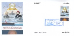 Fdc`s EGYPT FRANCE 2019 Le 150Eme Anniversaire De L`Ouverture Du Canal De Suez - Storia Postale
