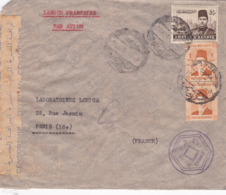 EGYPTE - LETTRE DE 1945 - CENSORSHIP - TIMBRES DU ROI FAROUK - Brieven En Documenten