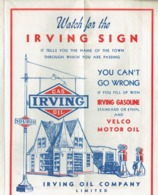 Old Advertising For Irving Oil Company Ltd On An Ancient Roadmap Of Prince Edward Island (Canada) Year 1942 - Carte Stradali