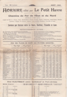 HORAIRE édité Par Le Petit Havre - 1930 / Chemins De Fer De L'Etat Et Du Nord - Europe