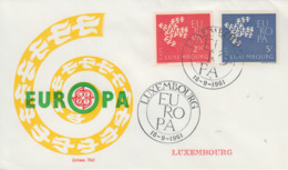 Enveloppe  FDC  1er  Jour   LUXEMBOURG   Paire   EUROPA  1961 - FDC