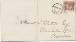 GB 1872 Queen Victoria 1/2 D Plate 9 Superb Cover W. Very Rare Usage In HAMILTON (LARKHALL) SCOTLAND GREAT GEM & RARITY - Storia Postale