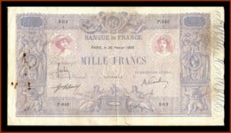 Tres Rare 1000 Francs Bleu Et Rose 1909 - 1 000 F 1889-1926 ''Bleu Et Rose''