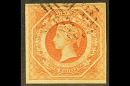 NEW SOUTH WALES 1854-59 1s Rosy Vermilion Imperf Diadem With ERROR OF WATERMARK "8", SG 99a, Very Fine Used With Four Go - Andere & Zonder Classificatie