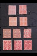 QUEENSLAND PENNY BLOCKS OF FOUR - Attractive Mint Group Incl. 1882-91 1d Pale Vermilion-red & Deep Vermilion-red Shades, - Andere & Zonder Classificatie