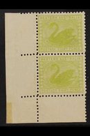 WESTERN AUSTRALIA 1902-11 8d Apple-green, Wmk V Over Crown, Vertical Corner Marginal Pair, SG 121, Never Hinged Mint For - Otros & Sin Clasificación
