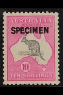 1915-27 10s Grey & Bright Aniline Pink Roo With "SPECIMEN" Type B Overprint (SG 43as. BW 48x), Fine Mint, Repaired Lower - Otros & Sin Clasificación