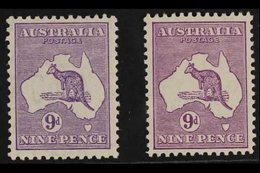 1931-36 9d Violet And 9d Purple Roo, BW 29A & 29C (SG 133), Very Fine Mint, Nice Centring, Very Fresh. (2 Stamps) For Mo - Otros & Sin Clasificación
