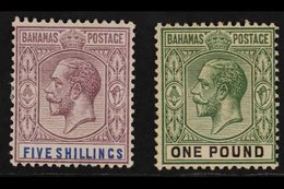 1912 - 19 5s Pale Dull Purple And Deep Blue And £1 Green And Black, SG 88a, 89a, Fine Mint. Usual Toned Gum. (2 Stamps)  - Sonstige & Ohne Zuordnung