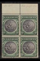 1931-46 3s Slate-purple & Myrtle-green, SG 132, Fine Never Hinged Mint Upper Marginal BLOCK Of 4, Very Fresh. (4 Stamps) - Autres & Non Classés