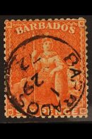 1872 6d Orange-vermilion Britannia, Clean Cut Perforation, SG 53, Neat 1872 Cds Used. For More Images, Please Visit Http - Barbados (...-1966)