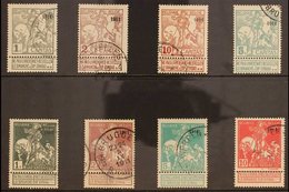 1911 Overprinted "1911" Brussels Exhibition Complete Set (COB 92/99, Mi 81 II/88 II, SG 117/24) Very Fine Used. (8 Stamp - Otros & Sin Clasificación