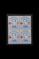 1918 25c + 25c Ultramarine "Red Cross" Surcharge, Cob 156, SG 228, Never Hinged Mint (4 Stamps) For More Images, Please  - Sonstige & Ohne Zuordnung