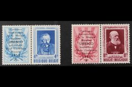 PRIVATE ISSUES 1953 UPU Se-tenant Set Overprinted "UNESCO", Cob PR119/20, Never Hinged Mint (2 Se-tenant Pairs) For More - Sonstige & Ohne Zuordnung