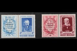 PRIVATE ISSUES 1953 UPU Se-tenant Set Overprinted "UNESCO", Cob PR119/20, Never Hinged Mint (2 Se-tenant Pairs) For More - Other & Unclassified