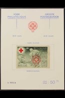 RED CROSS - PRIVATE ISSUE 1941 5F + 5F Green On Philatelic Fair Card, Cob PR44, Never Hinged Mint For More Images, Pleas - Sonstige & Ohne Zuordnung