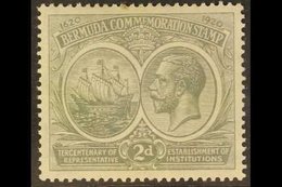 1920-21 2d Grey Tercentenary WATERMARK SIDEWAYS INVERTED AND REVERSED Variety, SG 61y, Fine Mint, Small Fault To One Per - Bermuda