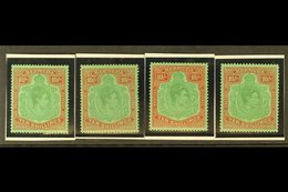 1943-53 10s VALUES STUDY - VERY FINE MINT. A Delightful Group On A Stock Card Of The 10s KGVI KEY PLATES, All Four Later - Bermudes