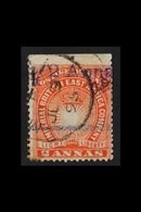 1891 '½ Anna' On 2a Vermilion ("AD" Initial) With ORIGINAL FACE VALUE NOT OBLITERATED, SG 20b, Very Fine Used With Light - British East Africa