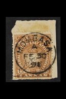 1891 '1 Anna' On 4a Brown ("AB" Initial) SG 26, Very Fine Used, Tied To Small Piece By Full Mombasa Cds. For More Images - British East Africa