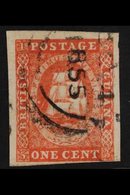 1853 1c Vermilion Original Printing, SG 11, Used With 4 Close To Large Margins & Demerara 1855 Cds. Attractive With Love - Guayana Británica (...-1966)