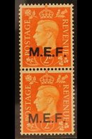 M.E.F. 1942 2d Orange, Ovptd Type M2/2a, Vertically Se-tenant Pair Of Regular And Rough Lettering Ovpts, SG M7b, Fine Ne - Italienisch Ost-Afrika