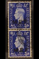 M.E.F. 1942 2½d Ultramarine Ovptd Type M2/M2a, Vertically Se-tenant Pair Overprinted Regular And Rough Lettering, SG M8b - Afrique Orientale Italienne