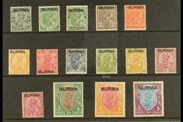 1937 MINT SELECTION On A Stock Card & Includes KGV Opt'd Set To 5r, SG 1/15, (3a With Tiny Thin) Very Fine Mint (15 Stam - Birmanie (...-1947)