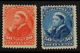 1893 20c Vermilion & 50c Blue "Widow" Set, SG 115/16, Fine Mint With Vibrant Colours (2 Stamps) For More Images, Please  - Other & Unclassified