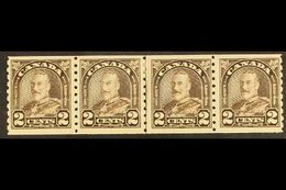 1930-31 "COCK-EYED KING" 2c Deep Brown "Arch Leaf" In Line Coil Strip Of 4 Including "Cock-eyed King" Single With 3 Norm - Autres & Non Classés