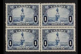 1935 $1 Bright Blue "Champlain Monument", SG 351,  BLOCK Of 4, Superb Mint, Three Stamps Are Never Hinged. (4 Stamps)  F - Otros & Sin Clasificación