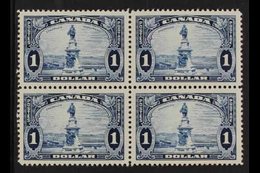 1935 $1 Bright Blue "Champlain Monument", SG 351,  BLOCK Of 4, Superb Mint, Three Stamps Are Never Hinged. (4 Stamps)  F - Sonstige & Ohne Zuordnung