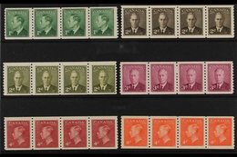 1949-51 COIL STAMPS Complete Set Of Six, SG 419/422a, Each In Never Hinged Mint Strips Of Four. (6 Strips, 24 Stamps) Fo - Sonstige & Ohne Zuordnung