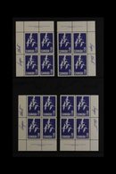 1963 15c Blue, ALL FOUR PLATE BLOCKS From Plate 1, Each SIGNED By Designer ANGUS SHORTT, SG 539, Fine, Never Hinged Mint - Autres & Non Classés