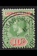 1918 KGV 10s Green & Red/green On Blue Green, Olive Back, SG 52c, Very Fine Used For More Images, Please Visit Http://ww - Cayman Islands