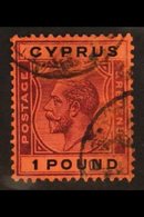 1924 £1 Purple And Black On Red, SG 102, Good Used With Slightly Smudged And Indistinct Cancels. For More Images, Please - Otros & Sin Clasificación