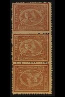 1874-75 5pa Brown Sphinx & Pyramids Perf 12½ Vertical TETE-BECHE PAIR, SG 35a, Within Fine Mint Vertical STRIP Of 3, Fre - Otros & Sin Clasificación