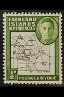 1946-49 VARIETY ½d Black & Green "Missing I" Variety, SG G1b, Very Fine Used For More Images, Please Visit Http://www.sa - Falklandeilanden