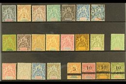 SENEGAL 1892-1903 PEACE & COMMERCE Mint, Used & Unused Complete Collection On A Stock Card. Inc 1892-93 Set, 1900-01 New - Otros & Sin Clasificación