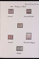 SOMALI COAST 1903 BLACK CENTRES Fine Mint Range On Pages, Includes The 1c To 5fr Set (less 5c), SG 137/9, 141/50, Plus 1 - Andere & Zonder Classificatie