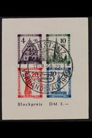 FRENCH ZONE BADEN 1949 Freiburg Reconstruction Fund Imperf Mini-sheet With 20pf Stamp With Coloured Fleck Over First "E" - Other & Unclassified