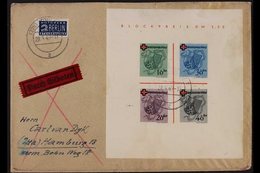 FRENCH ZONE RHEINLAND-PFALZ 1949 (28 May) Express Cover Addressed To Hamburg, Bearing 1949 Red Cross Mini-sheet (Michel  - Sonstige & Ohne Zuordnung