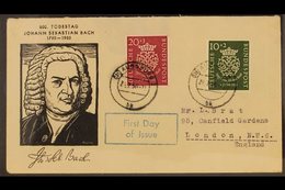 1950 Bach Complete Set (Michel 121/22, SG 1043/44) On Illustrated Neatly Type Addressed First Day Cover, Small Fault To  - Sonstige & Ohne Zuordnung