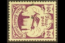 1921-22 60pf Purple Air With WATERMARK HORIZONTAL Variety, Michel 67y, Mint, Exp Dr Hindrichs. For More Images, Please V - Autres & Non Classés
