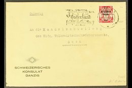 1939 (11 DEC) Printed Cover From The Swiss Consulate In Danzig To Bern, Bearing Germany 1939 Rpf Surcharge On 25pf Of Da - Other & Unclassified