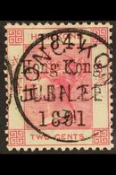 1891 2c Carmine "Jubilee" Overprint, SG 51, Superb Used With 'socked On The Nose' First Day Of Issue Cds Cancel, Fresh.  - Andere & Zonder Classificatie